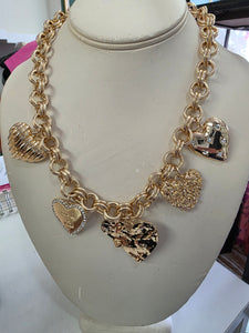 Zeya multi heart charm necklace