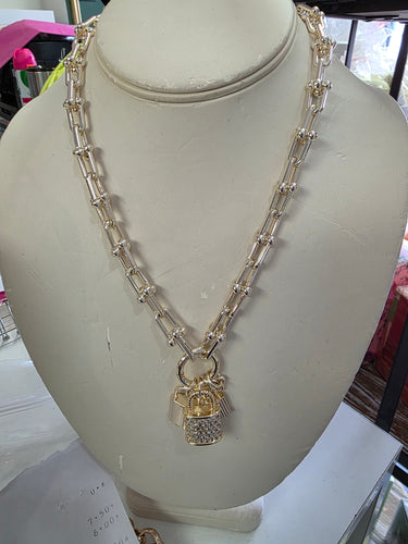 Lock & Key charm necklace