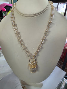 Lock & Key charm necklace