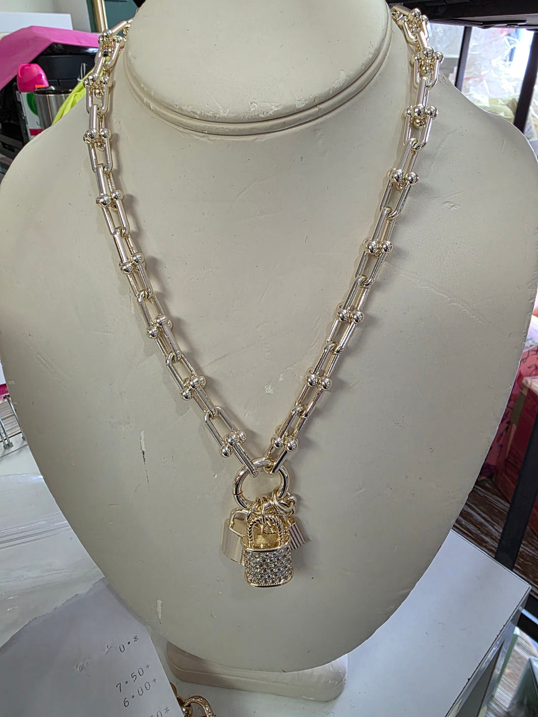 Lock & Key charm necklace