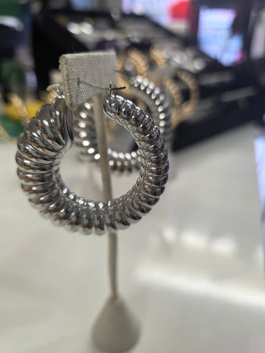 Silver collosal hoop earrings