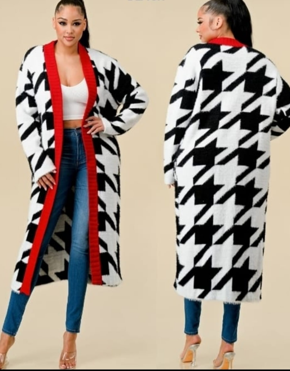 Della houndtooth sweater