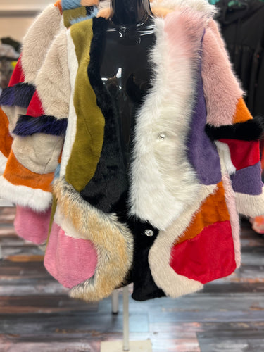 Color me bad faux fur coat