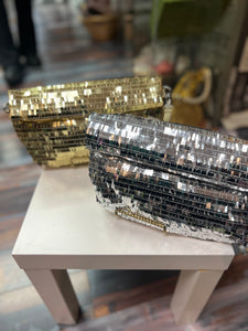 Sequin evening clutch