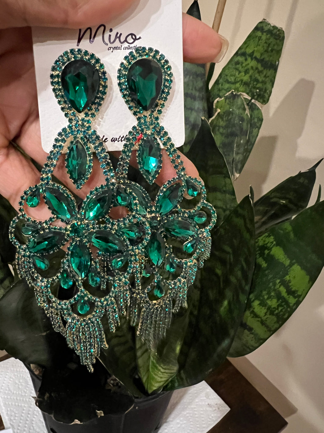 Envy green gala earrings