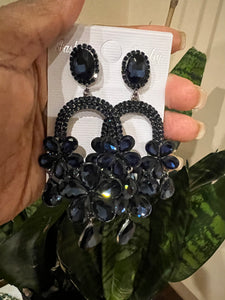 Navy gala bling earrings