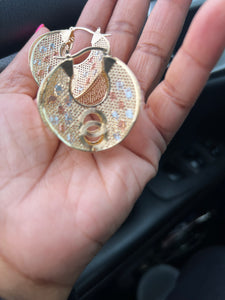 Mesh Tri color earrings