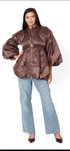 Peplum bomber jacket