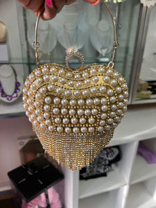 Love and pearls evening clutch