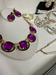 Purple rain necklace set