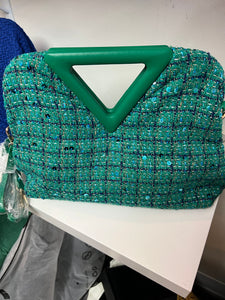 Green tweed Tamyra handbag